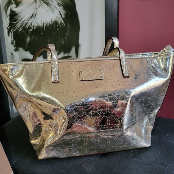 kate spade Handbags - KATE SPADE GOLD METALLIC TOTE BAG